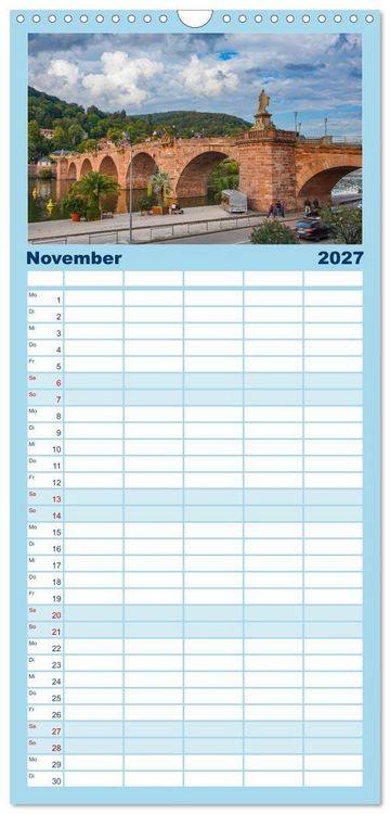 Produktbild: Familienplaner 2027 - Heidelberg Impressionen mit 5 Spalten (Wandkalender, 21 x 45 cm) CALVENDO