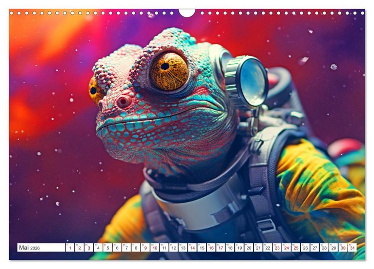 Produktbild: Tiere erobern den Weltraum (Wandkalender 2026 DIN A3 quer), CALVENDO Monatskalender