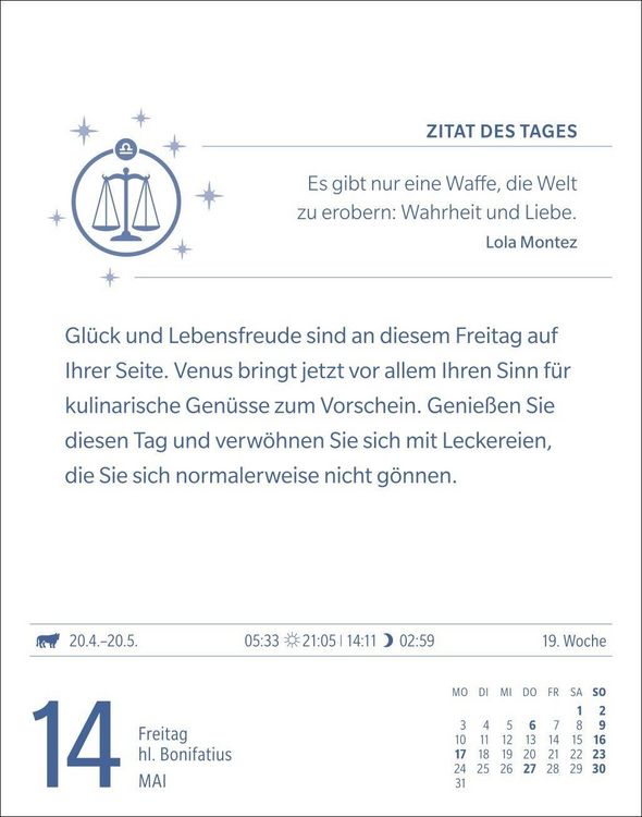 Produktbild: Waage Sternzeichenkalender 2027 - Tagesabrei&szlig;kalender - Ihr Horoskop f&uuml;r jeden Tag