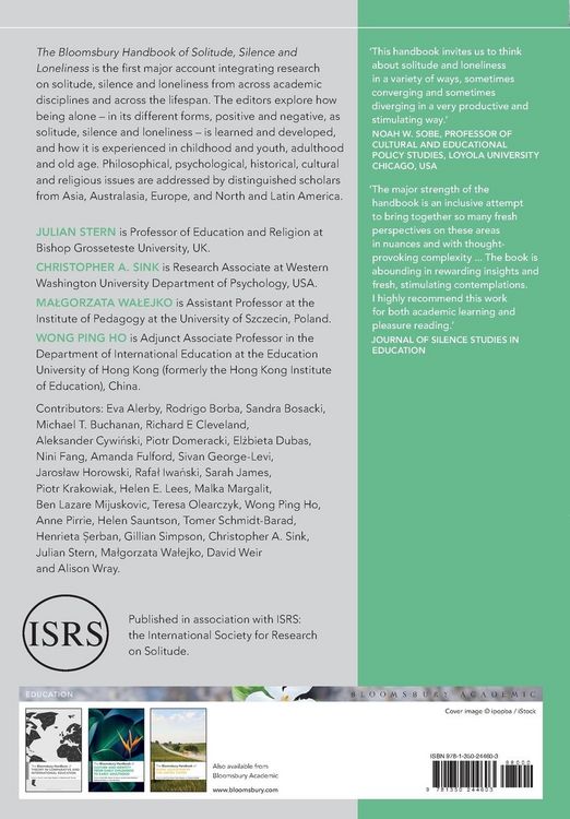 Produktbild: The Bloomsbury Handbook of Solitude, Silence and Loneliness