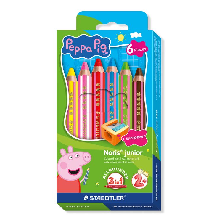 Produktbild: STAEDTLER Buntstift Noris junior Peppa Pig, 6er Set + Spitzer