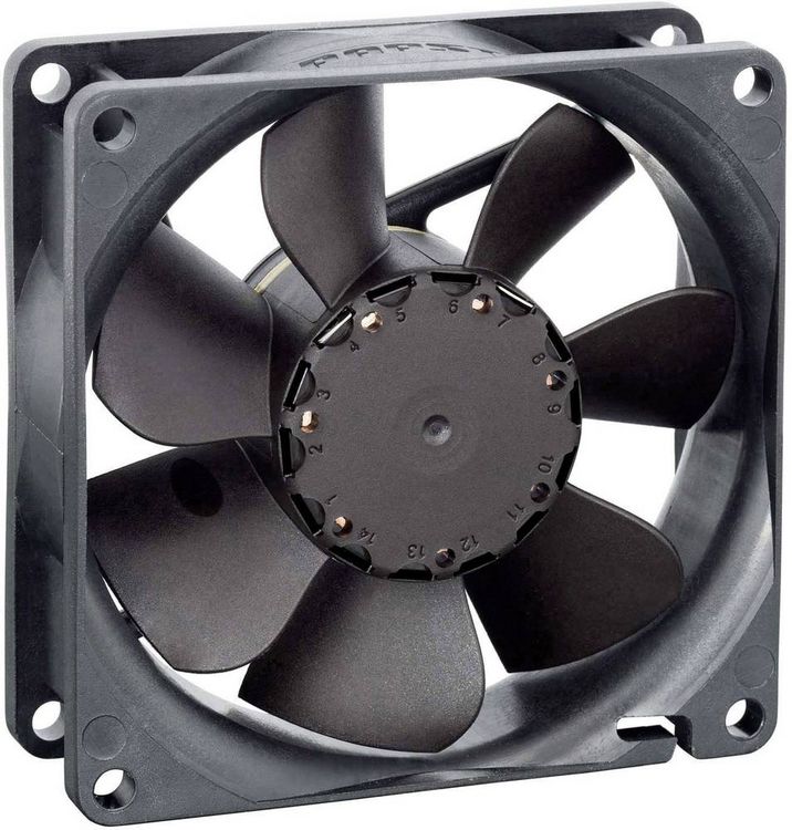 Produktbild: EBM Papst 8412N/2GMLE-257 Axiall&uuml;fter 12 V/DC 42 m&sup3;/h (L x B x H) 80 x 80 x 25.4mm