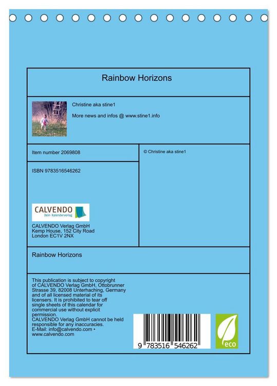 Produktbild: Rainbow Horizons (Desk Calendar 2026 DIN A5 portrait), CALVENDO 12 Month DeskCalendar