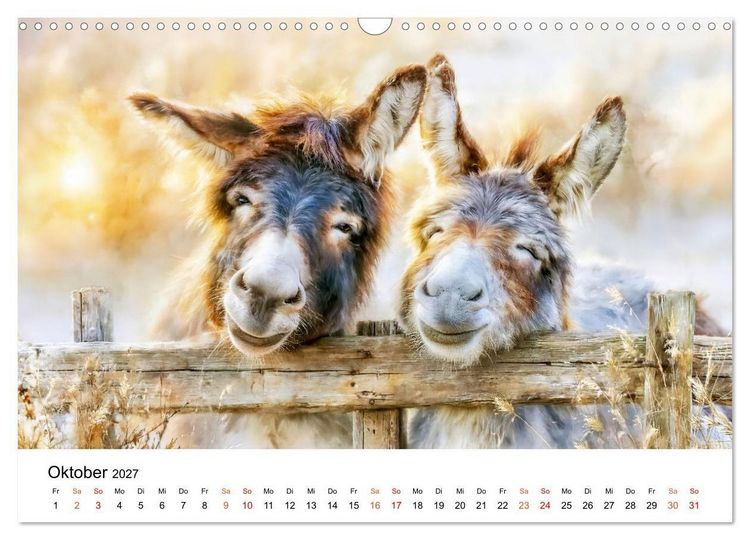 Produktbild: Esel - Wenn Ruhe ein Gesicht h&auml;tte (Wandkalender 2027 DIN A3 quer), CALVENDO Monatskalender