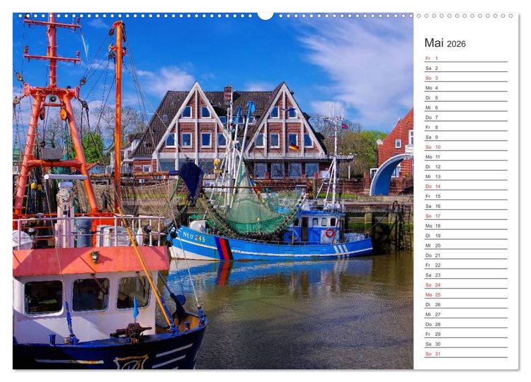 Produktbild: Neuharlingersiel - Ostfrieslands sch&ouml;nstes Hafenst&auml;dtchen (Wandkalender 2026 DIN A2 quer), CALVENDO Monatskalender