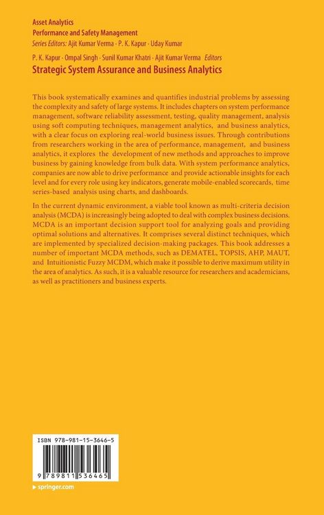 Produktbild: Strategic System Assurance and Business Analytics