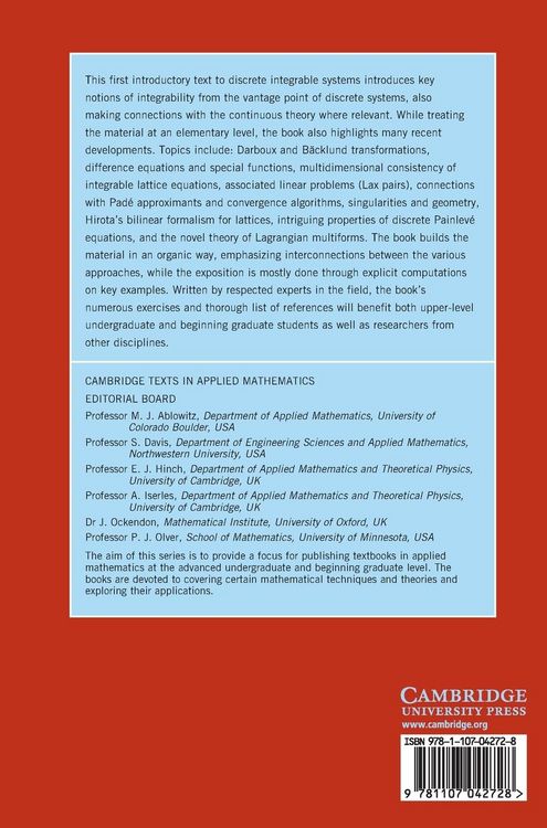 Produktbild: Discrete Systems and Integrability