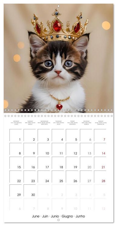 Produktbild: Kitten kings - Cute kings of hearts (Wall Calendar 2026 12 &times; 12 Inch) CALVENDO 12 Month Wall Calendar