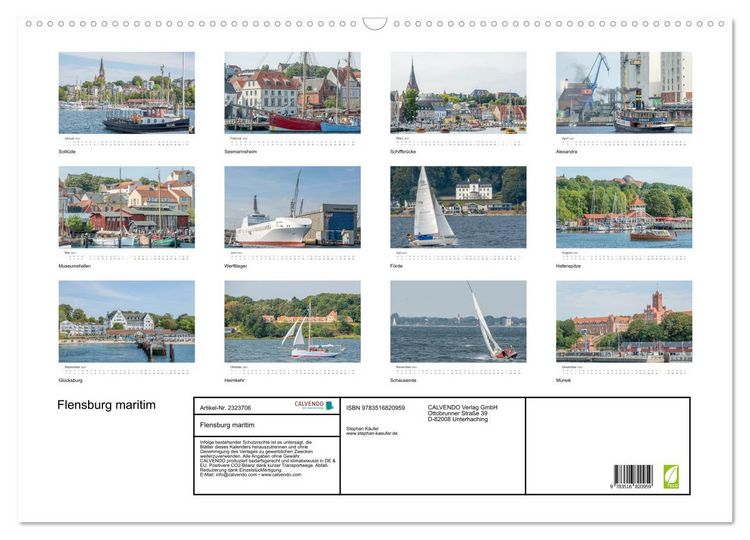 Produktbild: Flensburg maritim (Wandkalender 2027 DIN A2 quer), CALVENDO Monatskalender