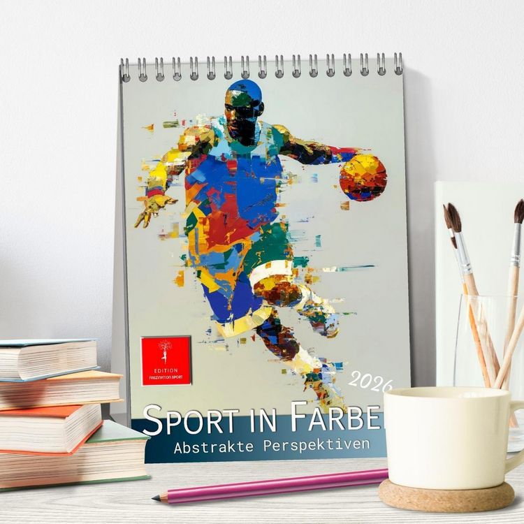 Produktbild: Sport in Farben (Tischkalender 2026 DIN A5 hoch), CALVENDO Monatskalender