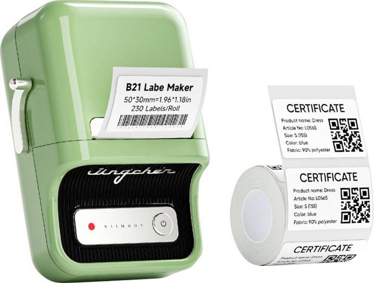 Produktbild: NIIMBOT B21 Pro Wireless Fotodrucker Schwarz-Wei&szlig; Druck-Aufl&ouml;sung: 300 x 300 dpi Gr&uuml;n
