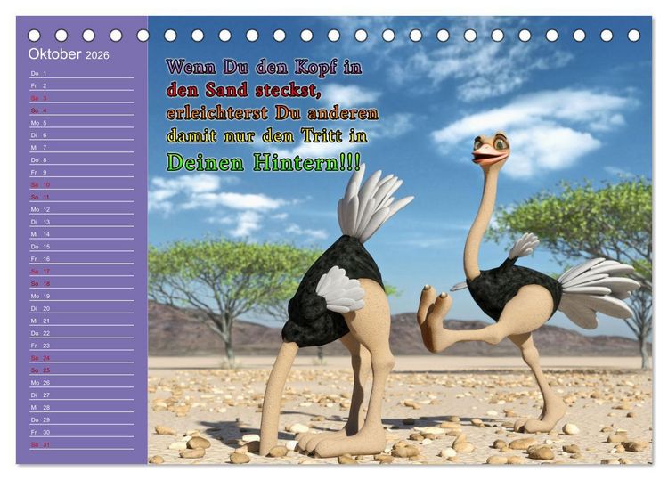 Produktbild: Tierische Toons (Tischkalender 2026 DIN A5 quer), CALVENDO Monatskalender