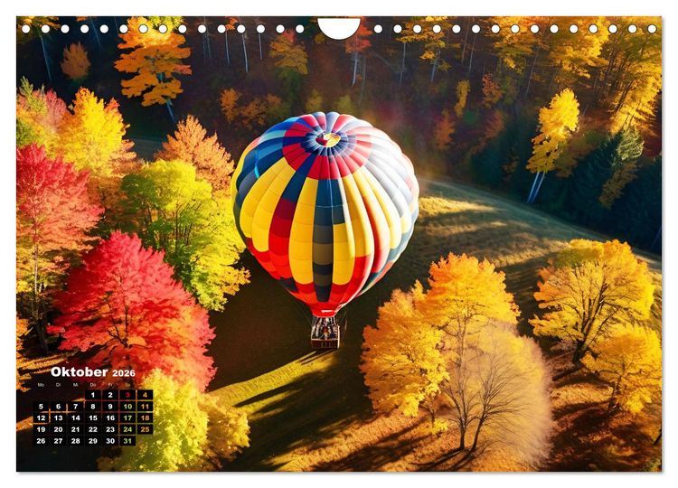 Produktbild: Freiheit in den L&uuml;ften . Mit dem Hei&szlig;luftballon unterwegs (Wandkalender 2026 DIN A4 quer), CALVENDO Monatskalender