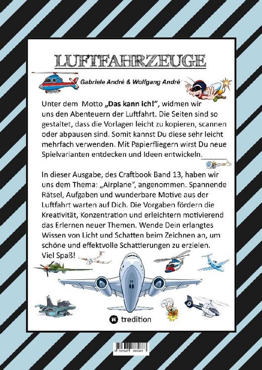 Produktbild: Craftbook - 100 Tolle Motive der Luftfahrt - Kreativ Lernen und Malen - R&auml;tsel - Spiele - Aufgaben - Flugzeuge