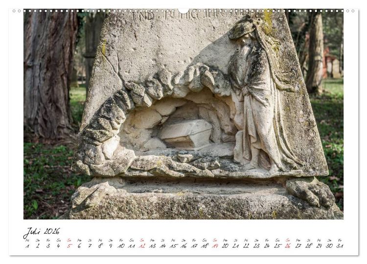 Produktbild: Alter Friedhof Freiburg (hochwertiger Premium Wandkalender 2026 DIN A2 quer), Kunstdruck in Hochglanz