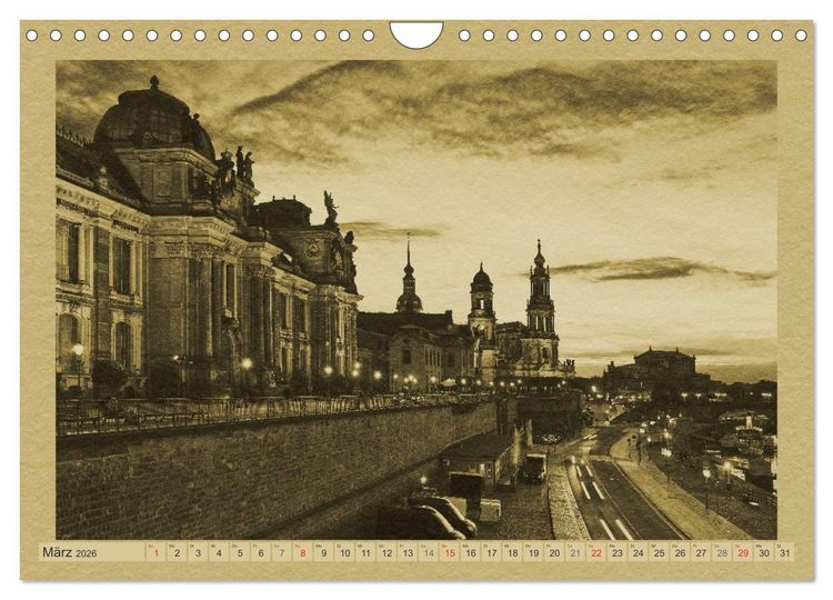 Produktbild: Dresden - Ein Kalender im Zeitungsstil (Wandkalender 2026 DIN A4 quer), CALVENDO Monatskalender