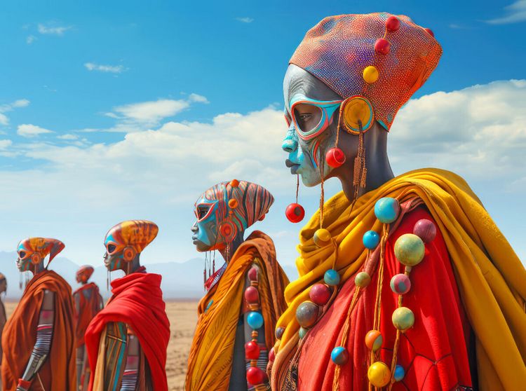 Produktbild: CALVENDO Puzzle Surrealismus trifft Massai-Kultur | 2000 Teile Lege-Gr&ouml;&szlig;e 90x67cm Foto-Puzzle f&uuml;r gl&uuml;ckliche Stunden