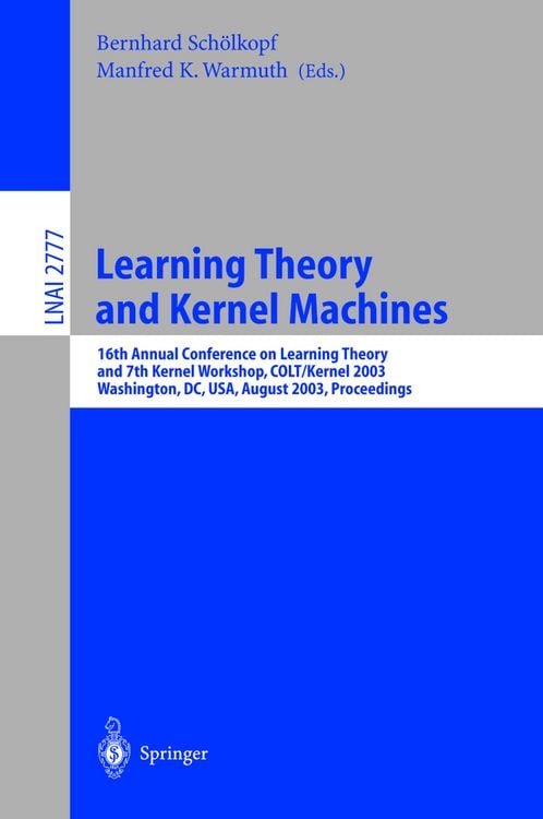 Produktbild: Learning Theory and Kernel Machines
