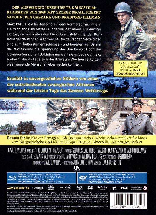 Produktbild: Die Br&uuml;cke von Remagen - 3-Disc Limited Collector's Edition im Mediabook (+ DVD) (+ Bonus-Blu-ray)