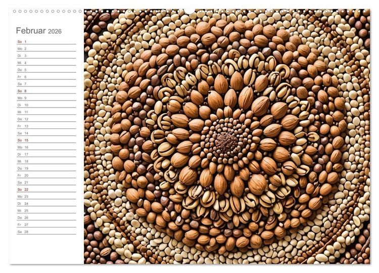 Produktbild: Natural Mandalas - Kraftvolle KI Mandalas aus Naturmaterialien (hochwertiger Premium Wandkalender 2026 DIN A2 quer), Kunstdruck in Hochglanz
