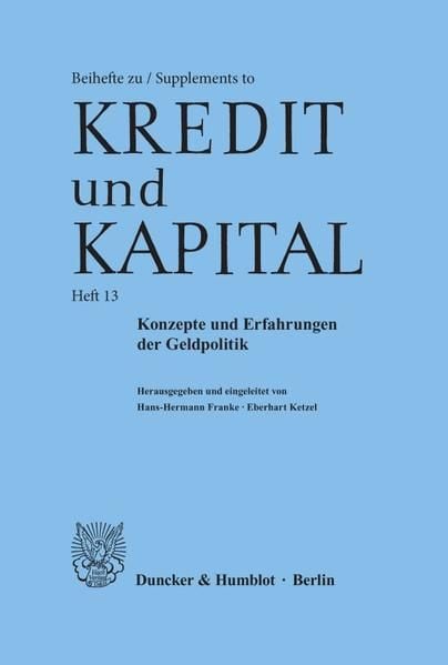 Produktbild: Konzepte und Erfahrungen der Geldpolitik.