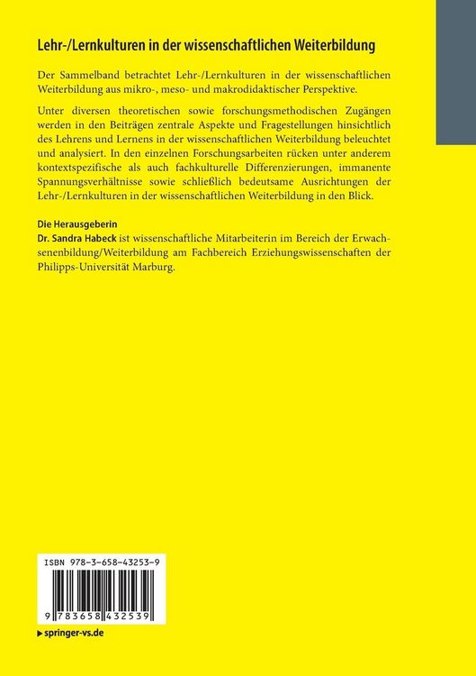 Produktbild: Lehr-/Lernkulturen in der wissenschaftlichen Weiterbildung