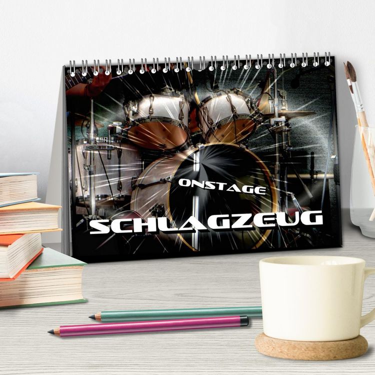 Produktbild: Schlagzeug onstage (Tischkalender 2026 DIN A5 quer), CALVENDO Monatskalender