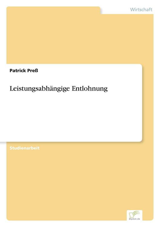 Produktbild: Leistungsabh&auml;ngige Entlohnung