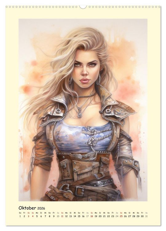 Produktbild: Sch&ouml;ne Steampunk Girls. Retro-&Auml;sthetik im Aquarell-Stil (hochwertiger Premium Wandkalender 2026 DIN A2 hoch), Kunstdruck in Hochglanz
