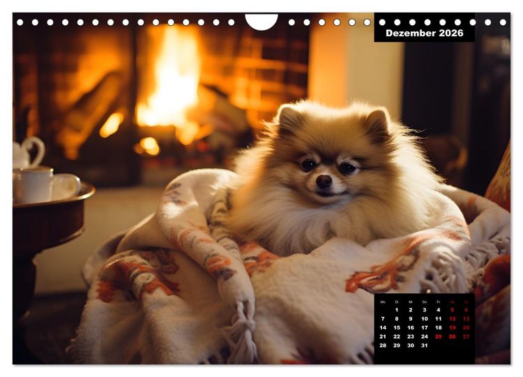 Produktbild: Zwergspitze - kleine Hunde, gro&szlig;e Pers&ouml;nlichkeiten (Wandkalender 2026 DIN A4 quer), CALVENDO Monatskalender