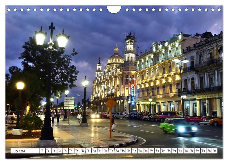 Produktbild: Havana by Night - Cuba's fascinating capital (Wall Calendar 2026 DIN A4 landscape), CALVENDO 12 Month Wall Calendar
