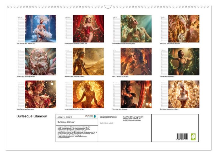 Produktbild: Burlesque Glamour (Wandkalender 2027 DIN A2 quer), CALVENDO Monatskalender