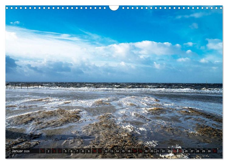 Produktbild: Wattenmeer Nordsee - Lichtstimmungen zwischen Land und Meer (Wandkalender 2026 DIN A3 quer), CALVENDO Monatskalender