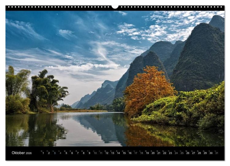 Produktbild: CHINA - Zauberberge am Drachenfluss (hochwertiger Premium Wandkalender 2026 DIN A2 quer), Kunstdruck in Hochglanz