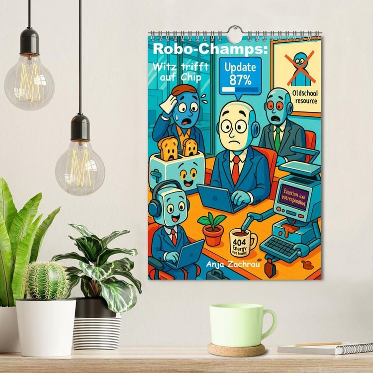 Produktbild: Robo-Champs: Witz trifft auf Chip (Wandkalender 2026 DIN A4 hoch), CALVENDO Monatskalender