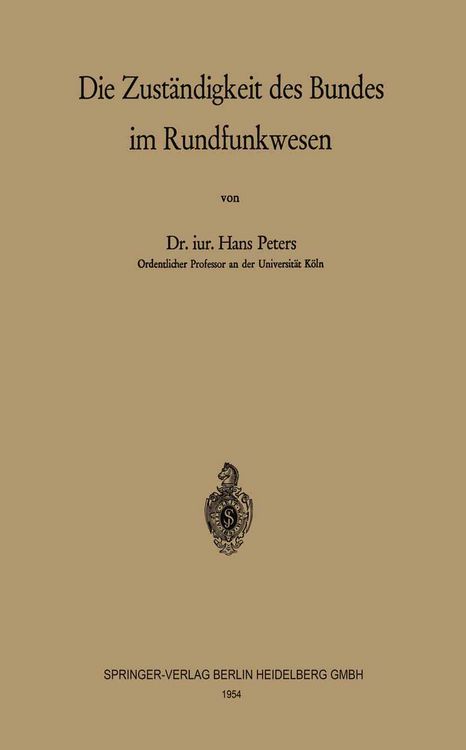 Produktbild: Die Zust&auml;ndigkeit des Bundes im Rundfunkwesen