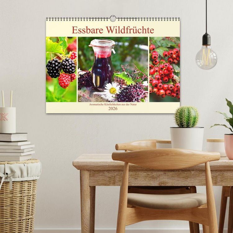 Produktbild: Essbare Wildfr&uuml;chte. Aromatische K&ouml;stlichkeiten aus der Natur (Wandkalender 2026 DIN A3 quer), CALVENDO Monatskalender