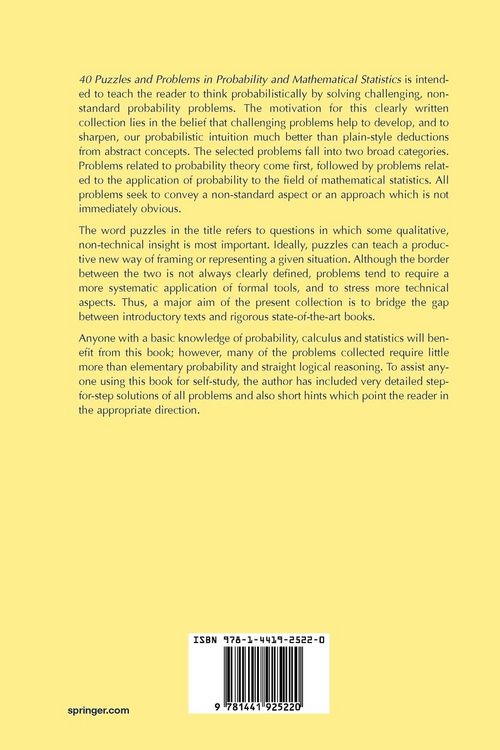 Produktbild: 40 Puzzles and Problems in Probability and Mathematical Statistics
