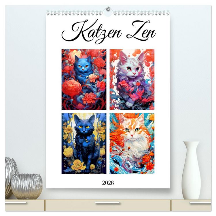 Produktbild: Katzen Zen (hochwertiger Premium Wandkalender 2026 DIN A2 hoch), Kunstdruck in Hochglanz