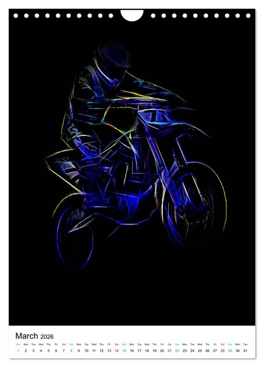 Produktbild: Electrifying Motorcross (Wall Calendar 2026 DIN A4 portrait), CALVENDO 12 Month Wall Calendar