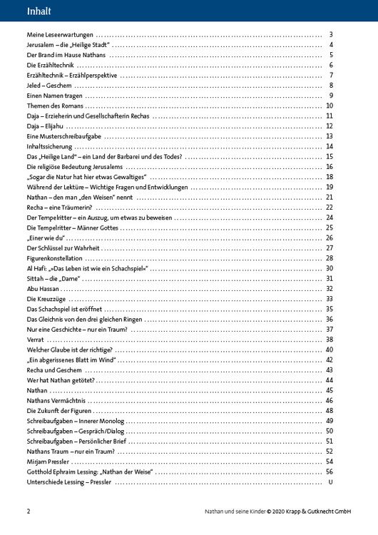 Produktbild: Nathan und seine Kinder &ndash; Mirjam Pressler &ndash; Sch&uuml;lerheft &ndash; Sachsen