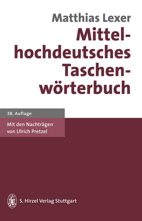 Produktbild: Mittelhochdeutsches Taschenw&ouml;rterbuch