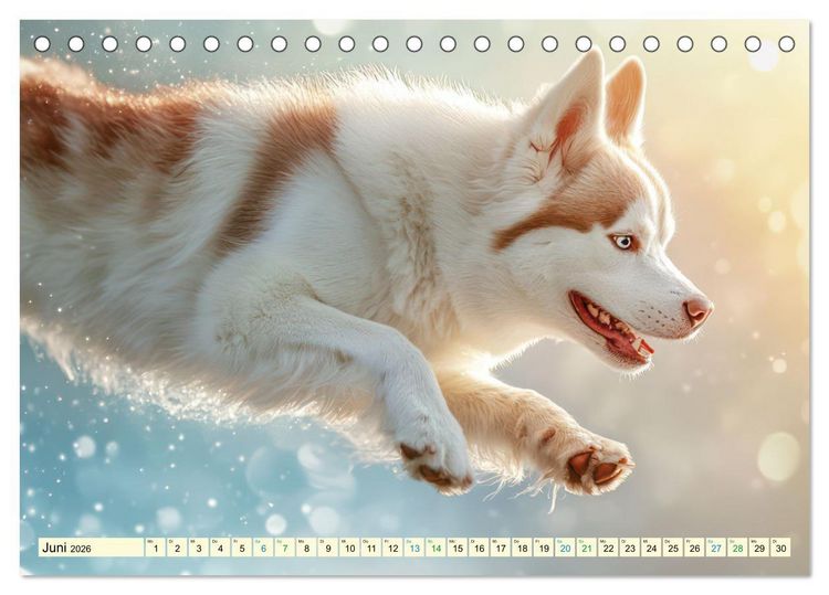 Produktbild: Huskies - Kraft und Anmut (Tischkalender 2026 DIN A5 quer), CALVENDO Monatskalender