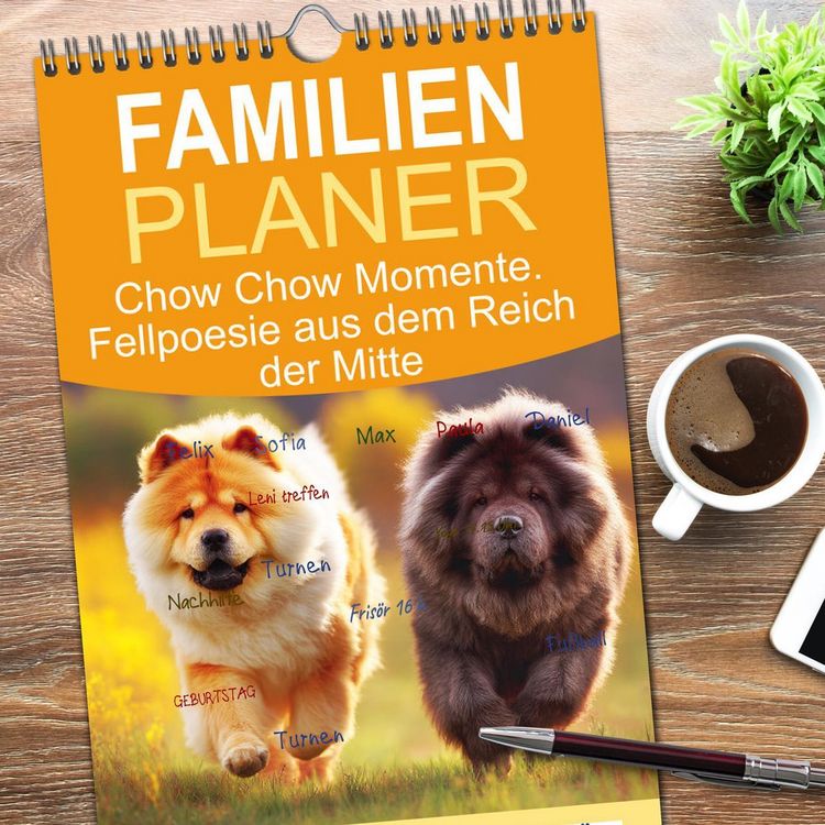 Produktbild: Familienplaner 2026 - Chow Chow Momente. Fellpoesie aus dem Reich der Mitte mit 5 Spalten (Wandkalender, 21 x 45 cm) CALVENDO