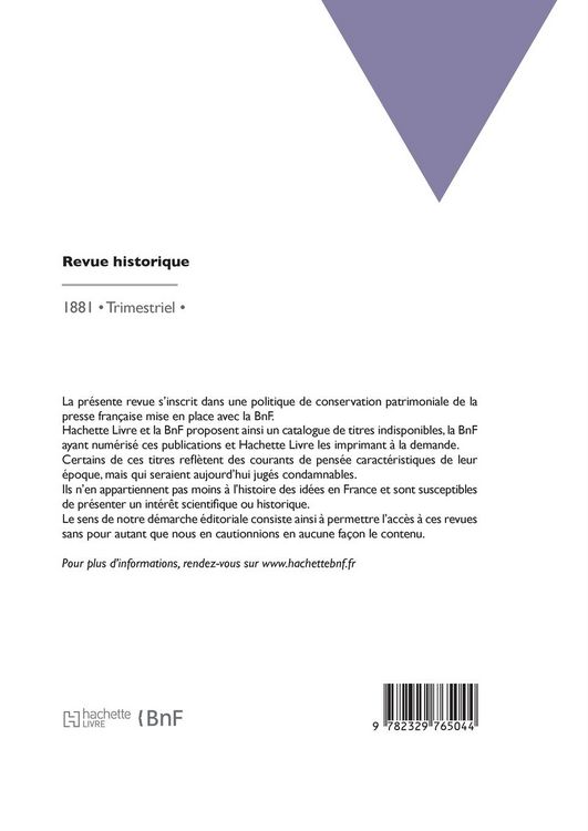 Produktbild: Revue historique