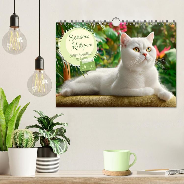 Produktbild: Sch&ouml;ne Katzen. Beliebte Samtpfoten im Garten (Wandkalender 2027 DIN A4 quer), CALVENDO Monatskalender