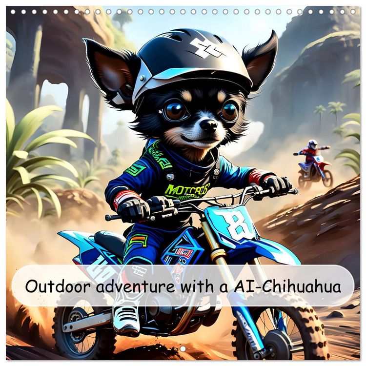Produktbild: Outdoor adventure with an AI-Chihuahua (Wall Calendar 2026 12 &times; 12 Inch) CALVENDO 12 Month Wall Calendar
