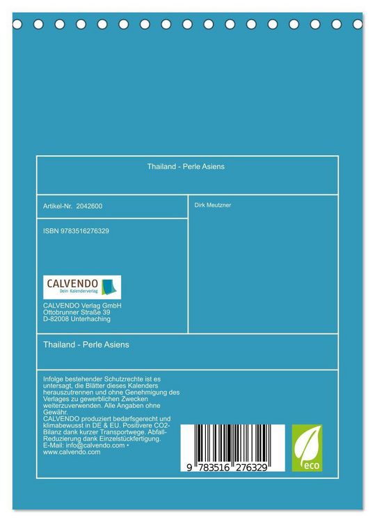Produktbild: Thailand - Perle Asiens (Tischkalender 2026 DIN A5 hoch), CALVENDO Monatskalender