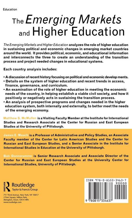 Produktbild: The Emerging Markets and Higher Education