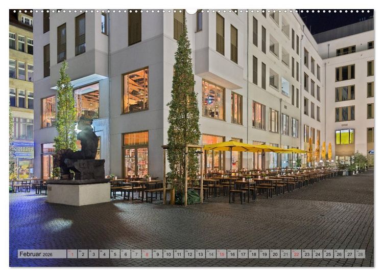 Produktbild: Leipzig - Fotografiert bei Nacht von Michael Allmaier (Wandkalender 2026 DIN A2 quer), CALVENDO Monatskalender